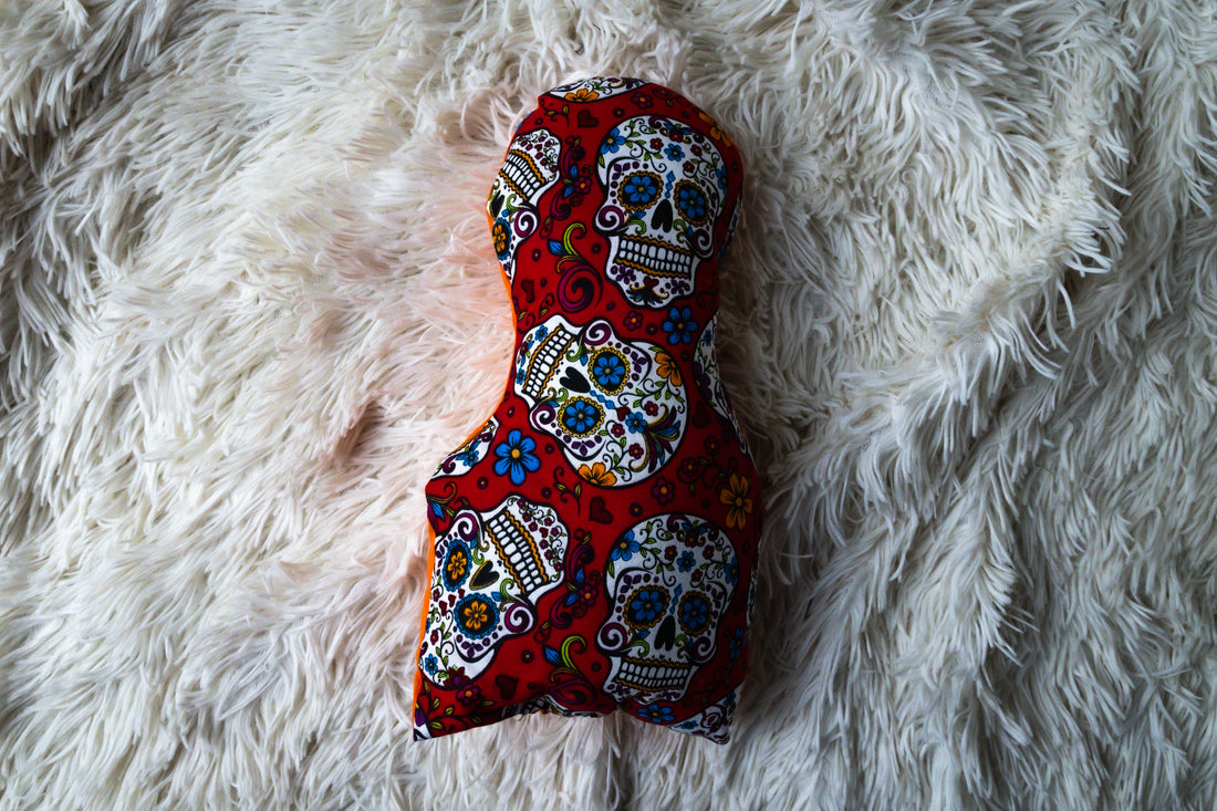 Handmade Small Sugar Skull Design Pillow
