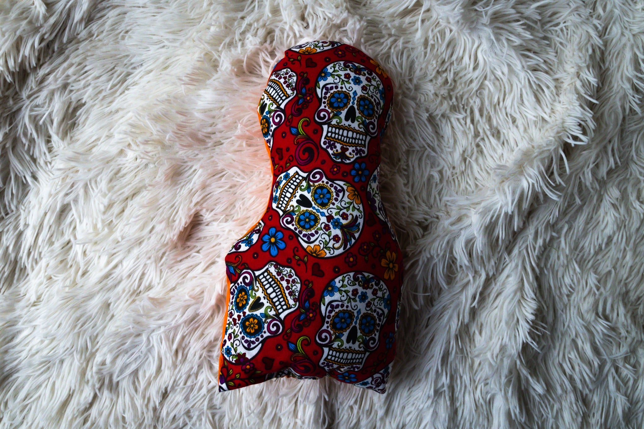 Handmade Small Sugar Skull Design Pillow