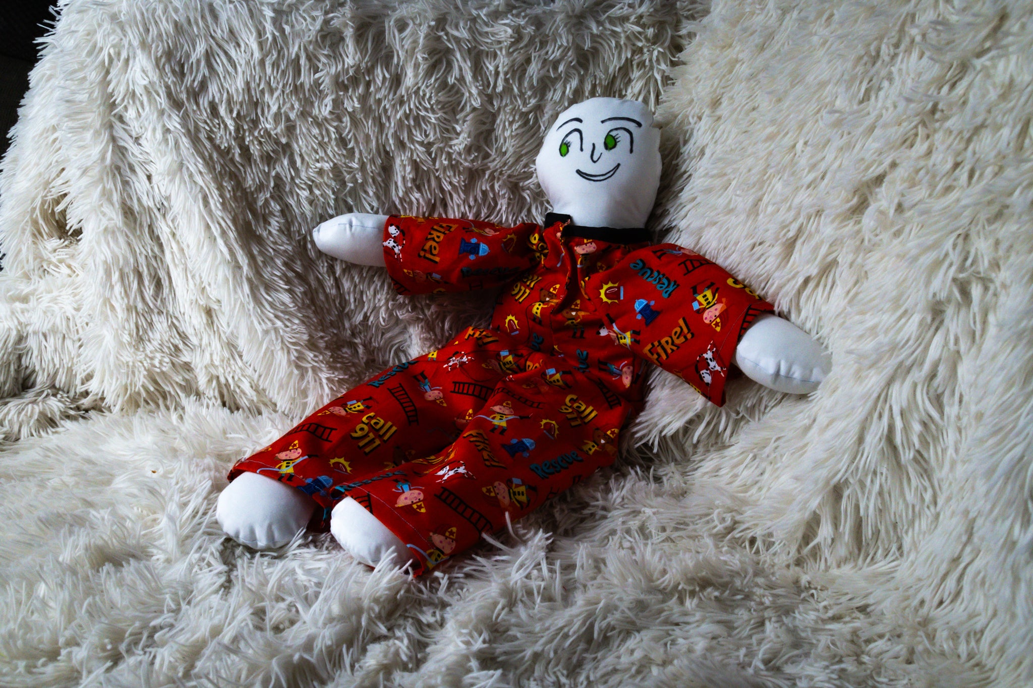 Handmade Small Red Fabric Boy Doll