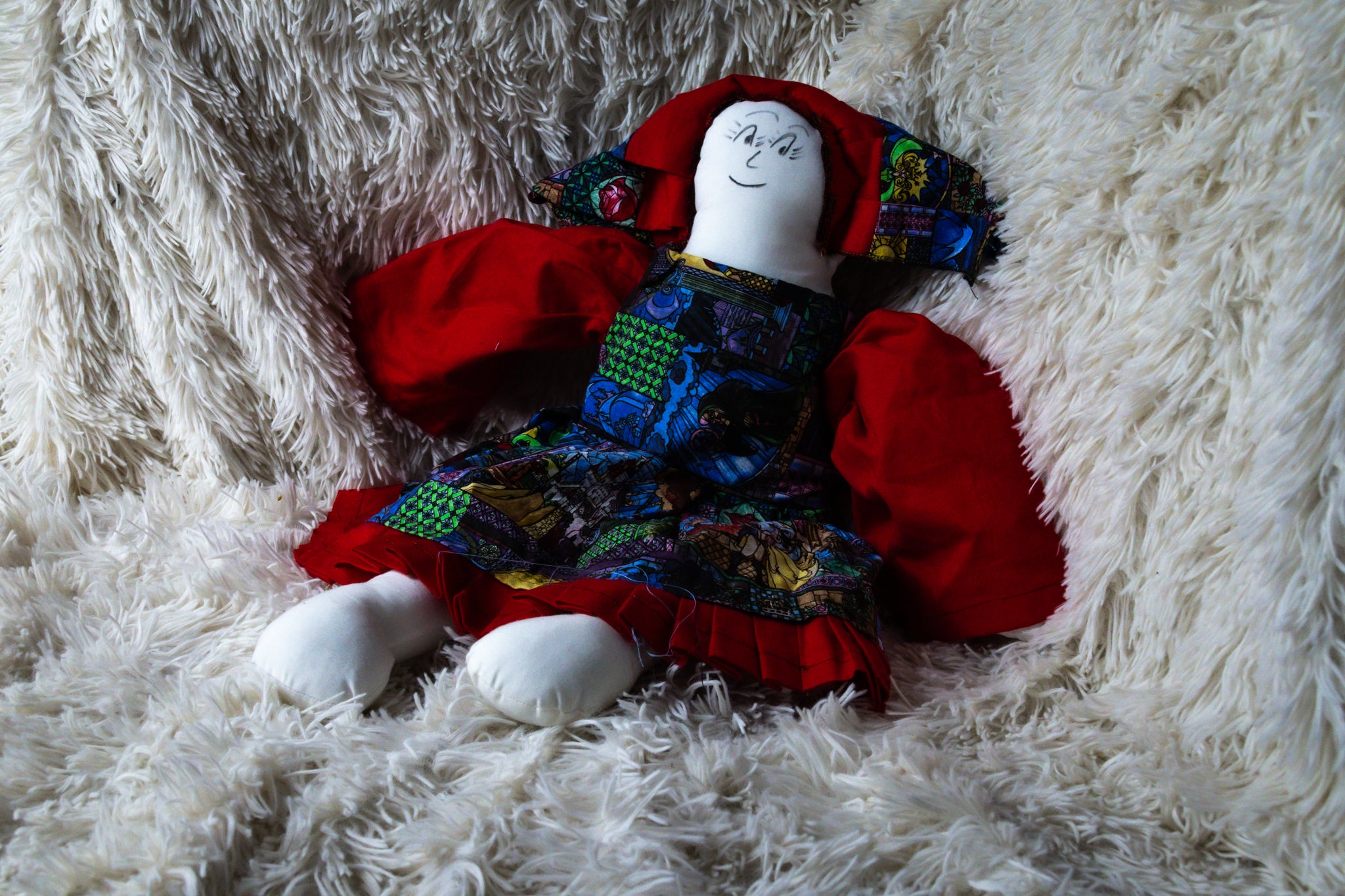 Small Handmade Fabric Girl Doll