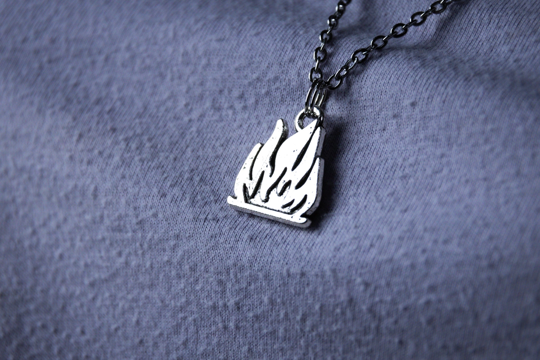Handmade Medium-Length Firefighter Flame Necklace