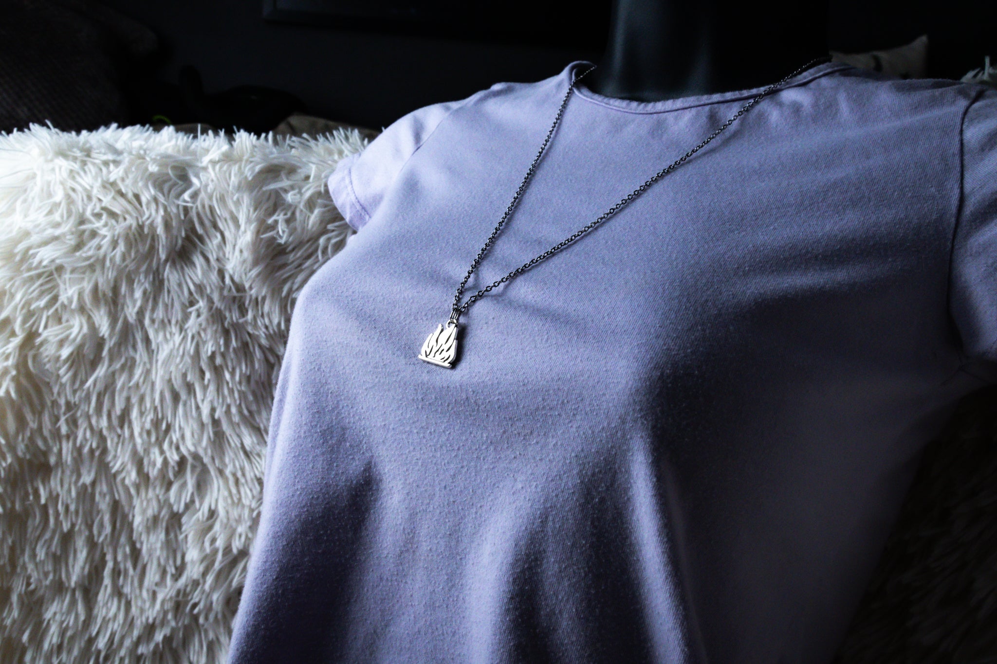 Handmade Medium-Length Firefighter Flame Necklace