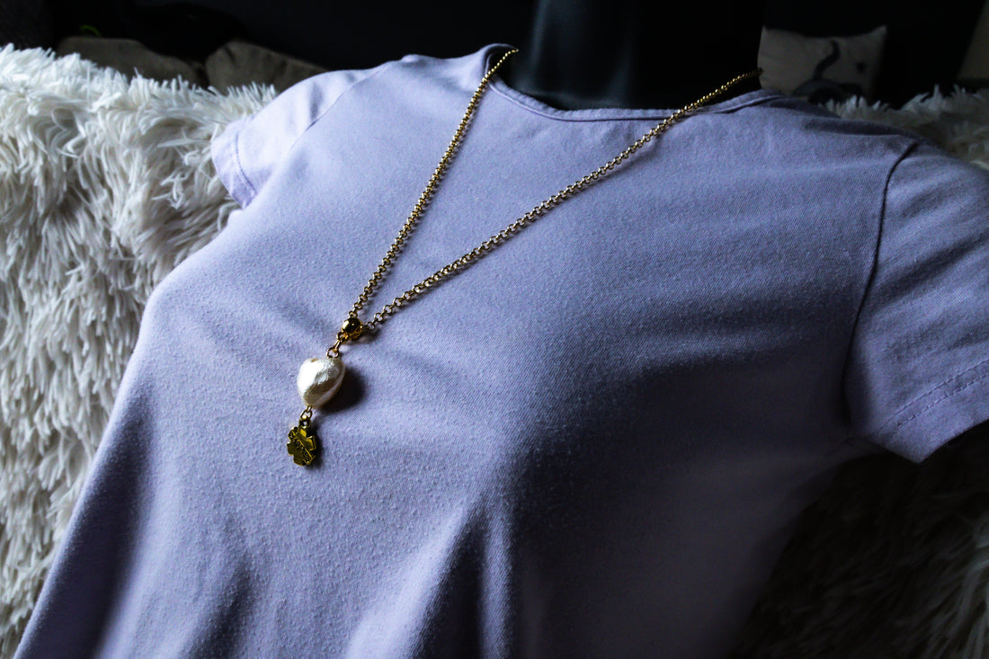 Handmade Long-Length Firefighter Diabetic Indicator Necklace