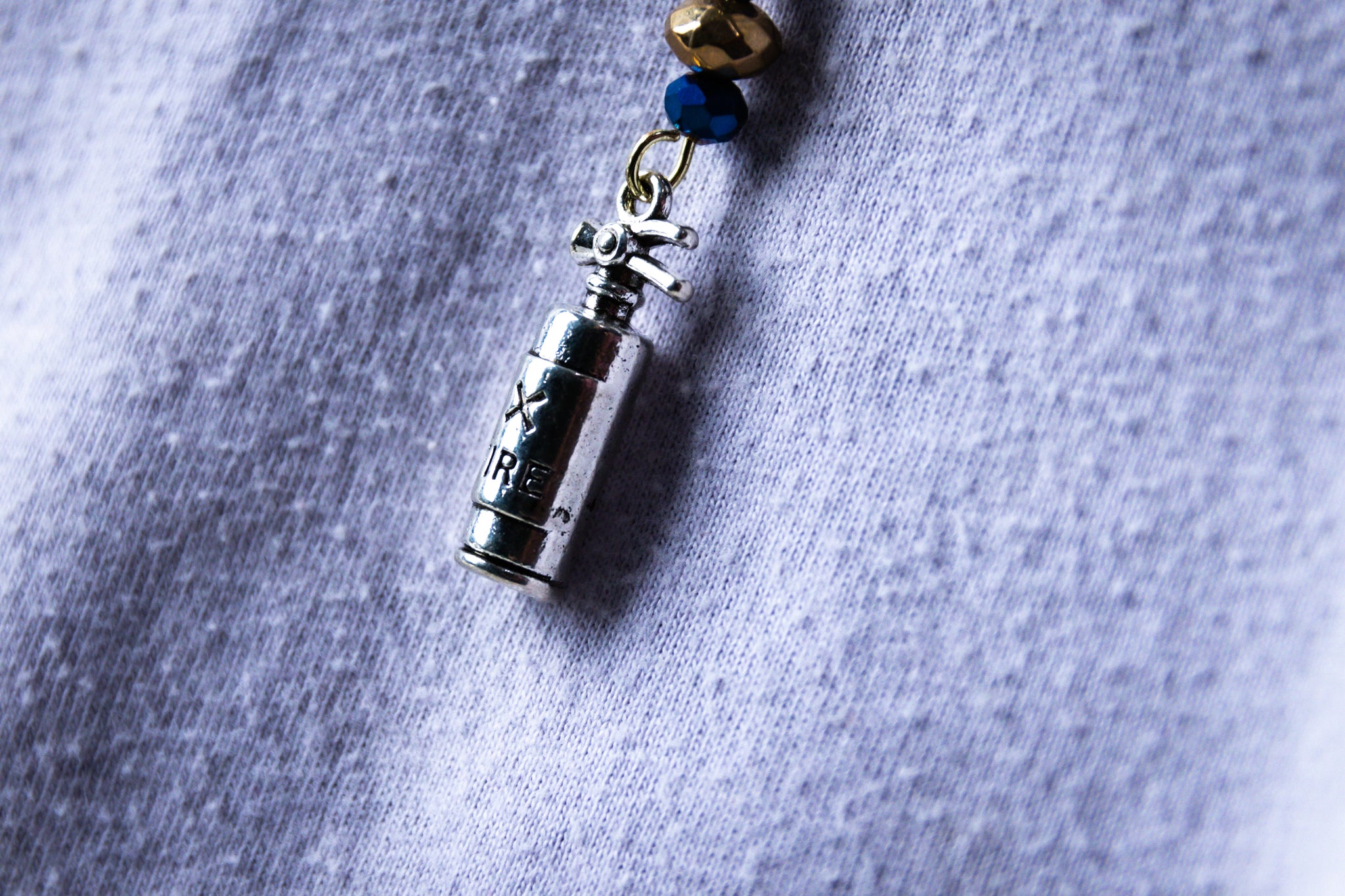 Handmade Long-Length Firefighter Fire Extinguisher Necklace
