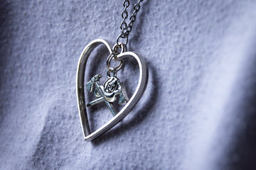Handmade Long-Length Firefighter Fire Axe and Heart Necklace