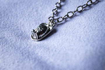 Handmade Short-Length Fire Helmet Pendant Necklace