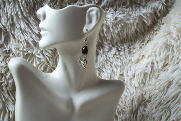 Handmade Firefighter Axe Earrings with Colorful Stone