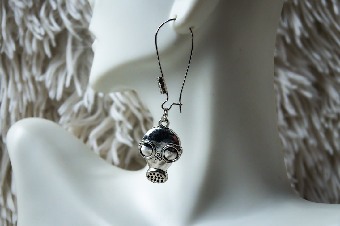 Handmade Large Firefighter Mask Earrings