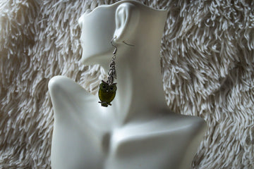 Handmade Firefighter Yellow Owl Earrings