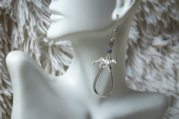 Handmade Firefighter Dog Hoop Earrings