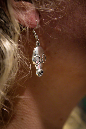 Handmade Large Firefighter Mask Earrings