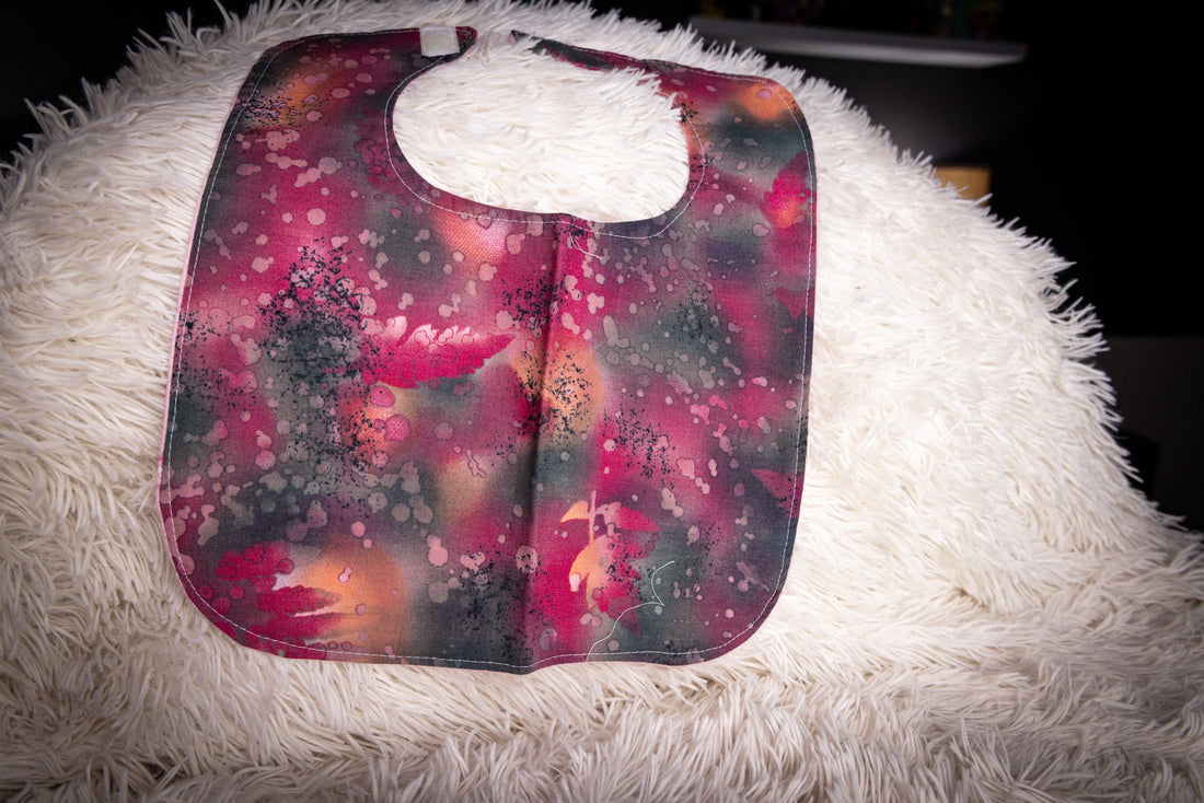 Pink and Black Tie-Dyed Baby Bib