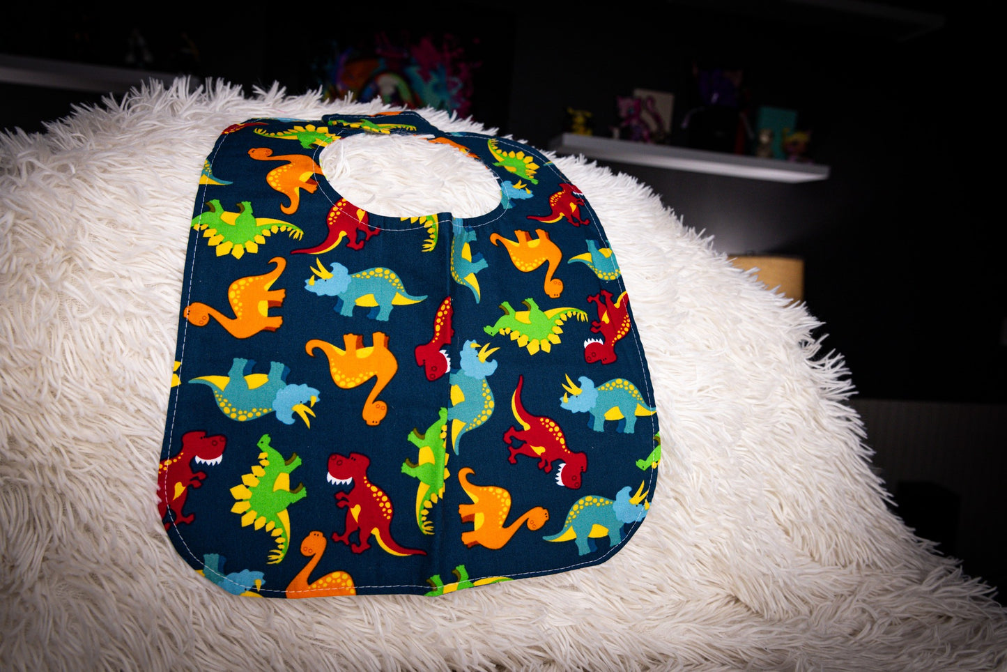 Colorful Dinosaur Baby Bib