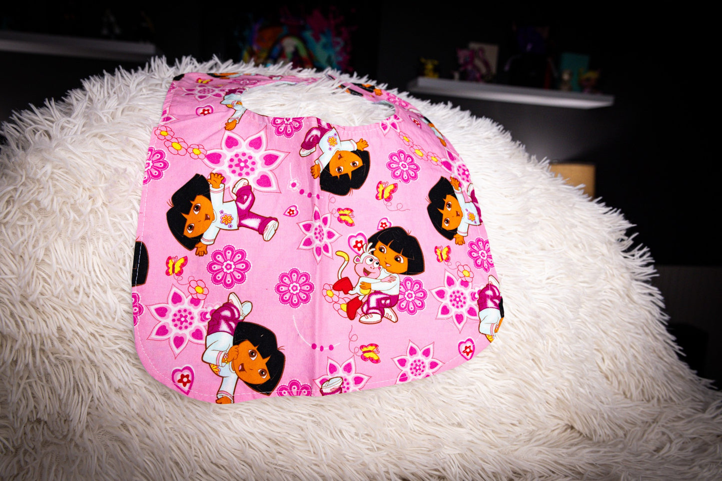 Pink Dora Baby Bib