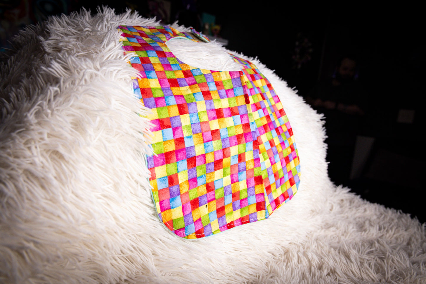 Multi-Color Checkered Baby Bib