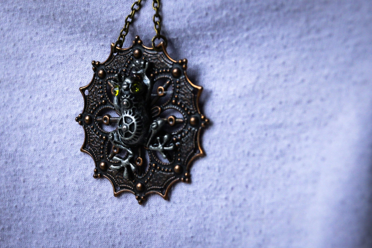 Luxury Steampunk Bronze Gear Cogs Necklace, Earring, and Bracelet Set