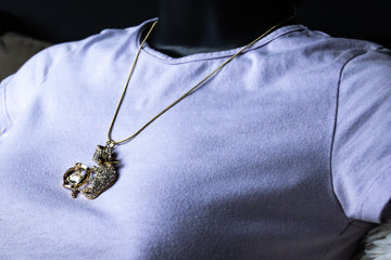 Luxury Crystal Stone Cat Necklace and Earring Set