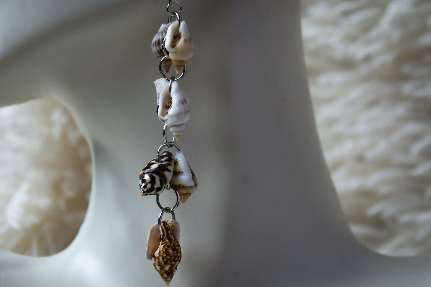 Luxury Sea-Inspired Necklace, Earring, and Bracelet Set with Sea Shells and Glass Charm Box