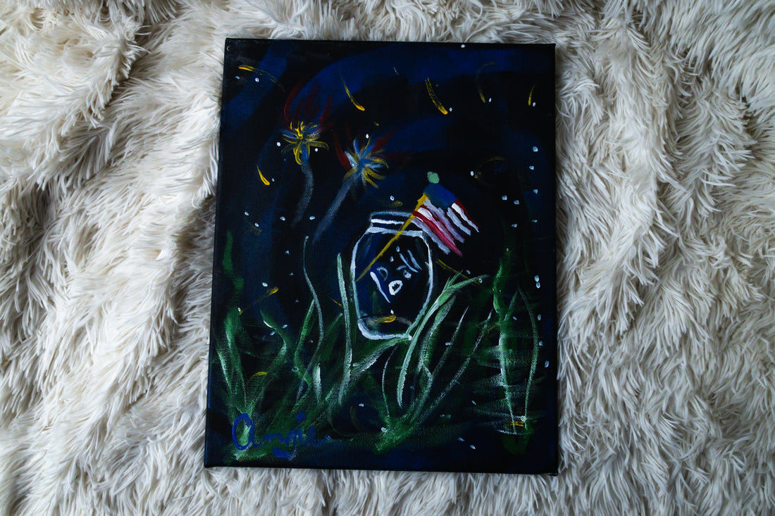 Hand-Painted American Flag Artwork