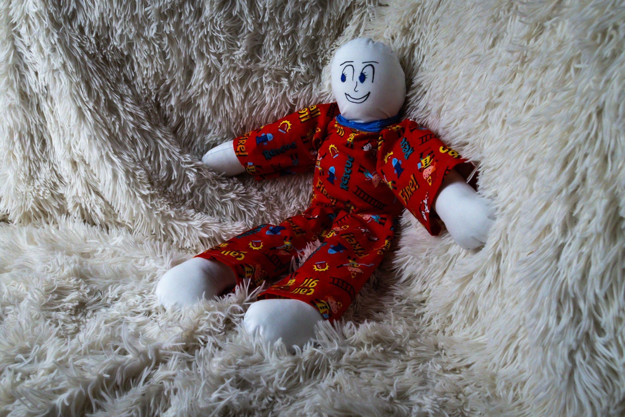 Handmade Red Fabric Boy Doll for Kids