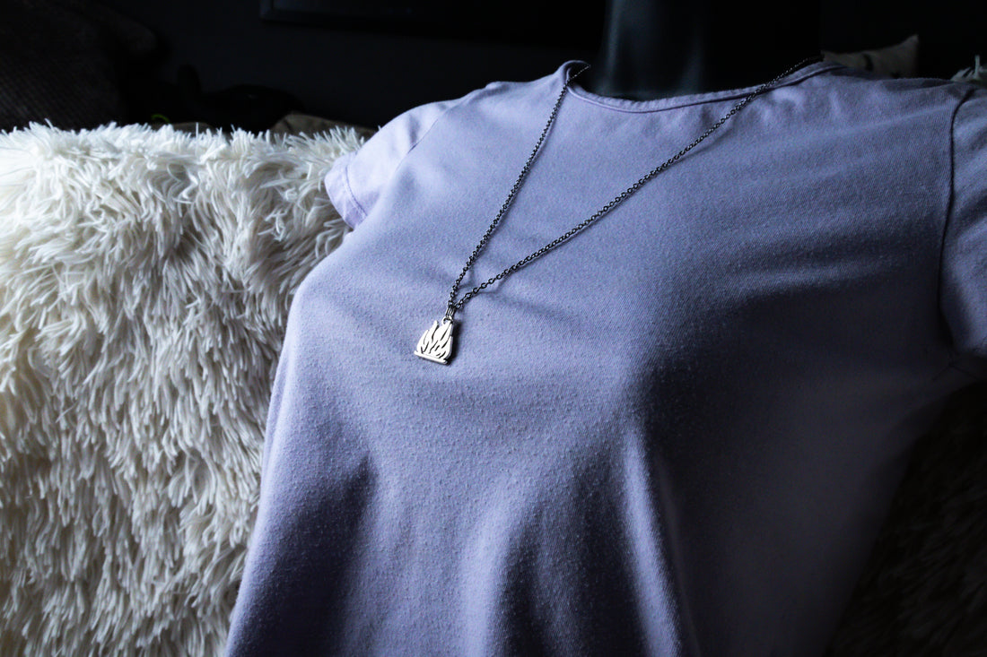 Handmade Medium-Length Firefighter Flame Necklace