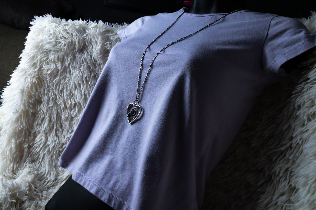 Handmade Long-Length Firefighter Heart Flame Necklace