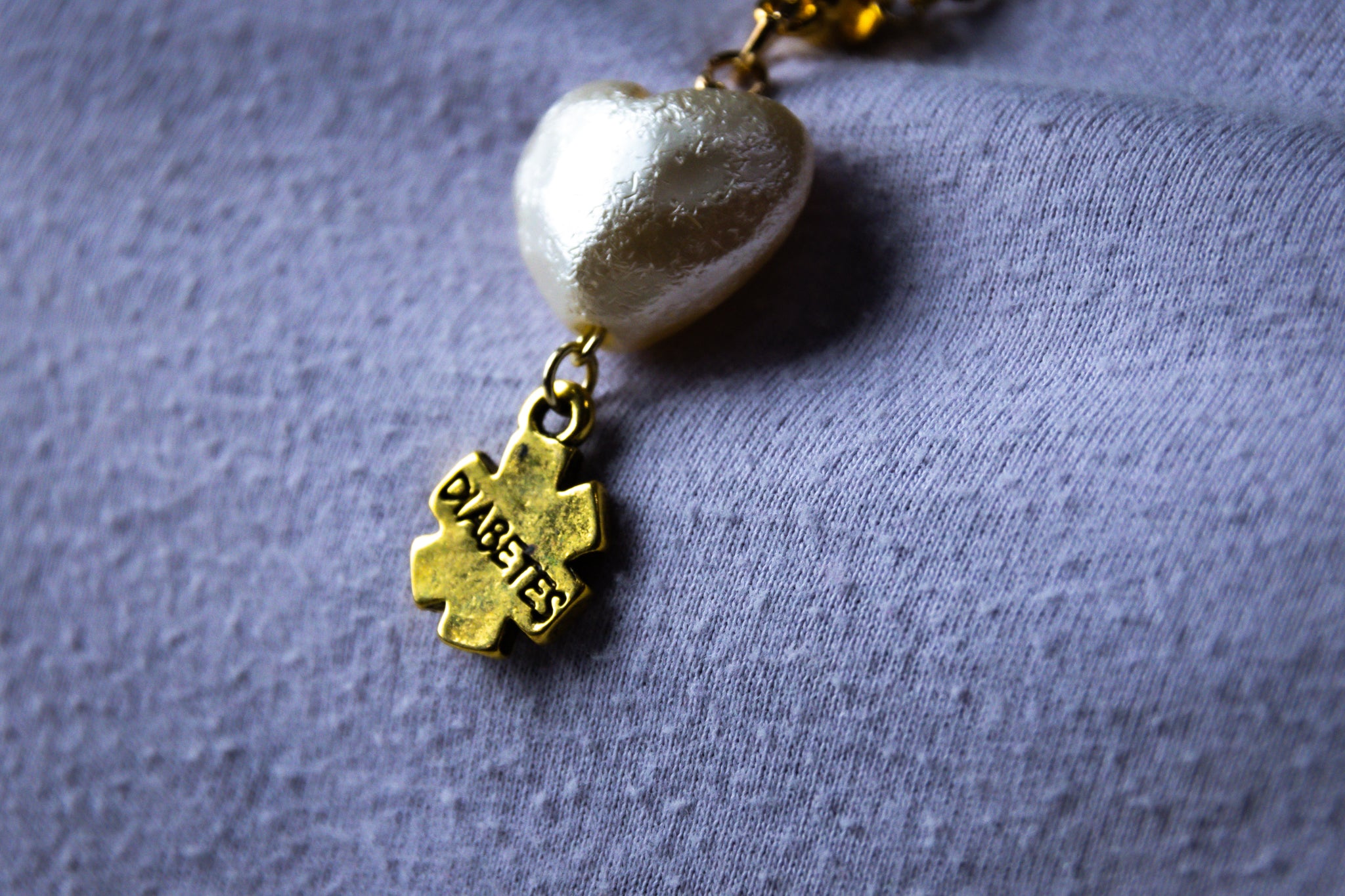 Handmade Long-Length Firefighter Diabetic Indicator Necklace