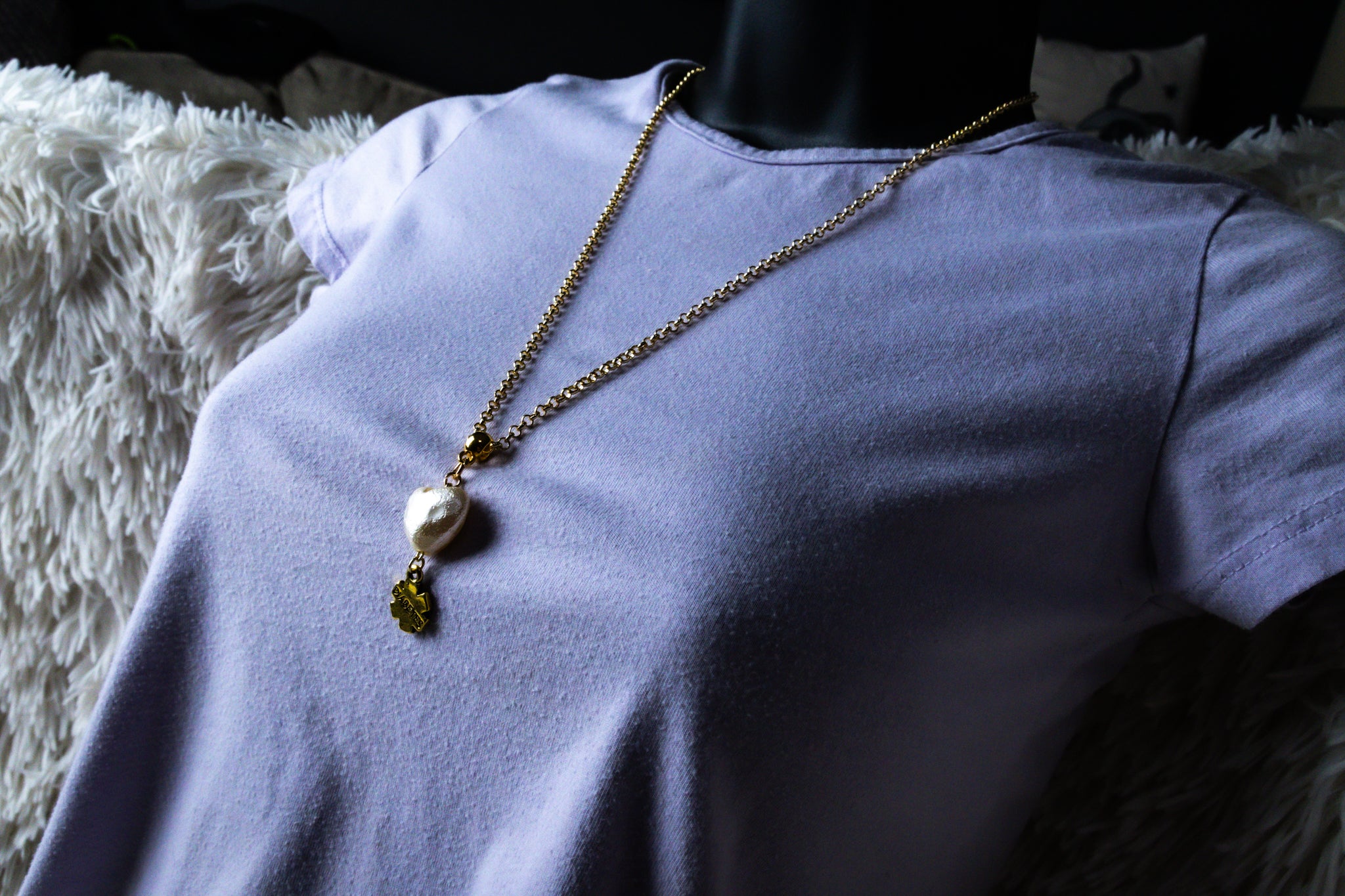 Handmade Long-Length Firefighter Diabetic Indicator Necklace