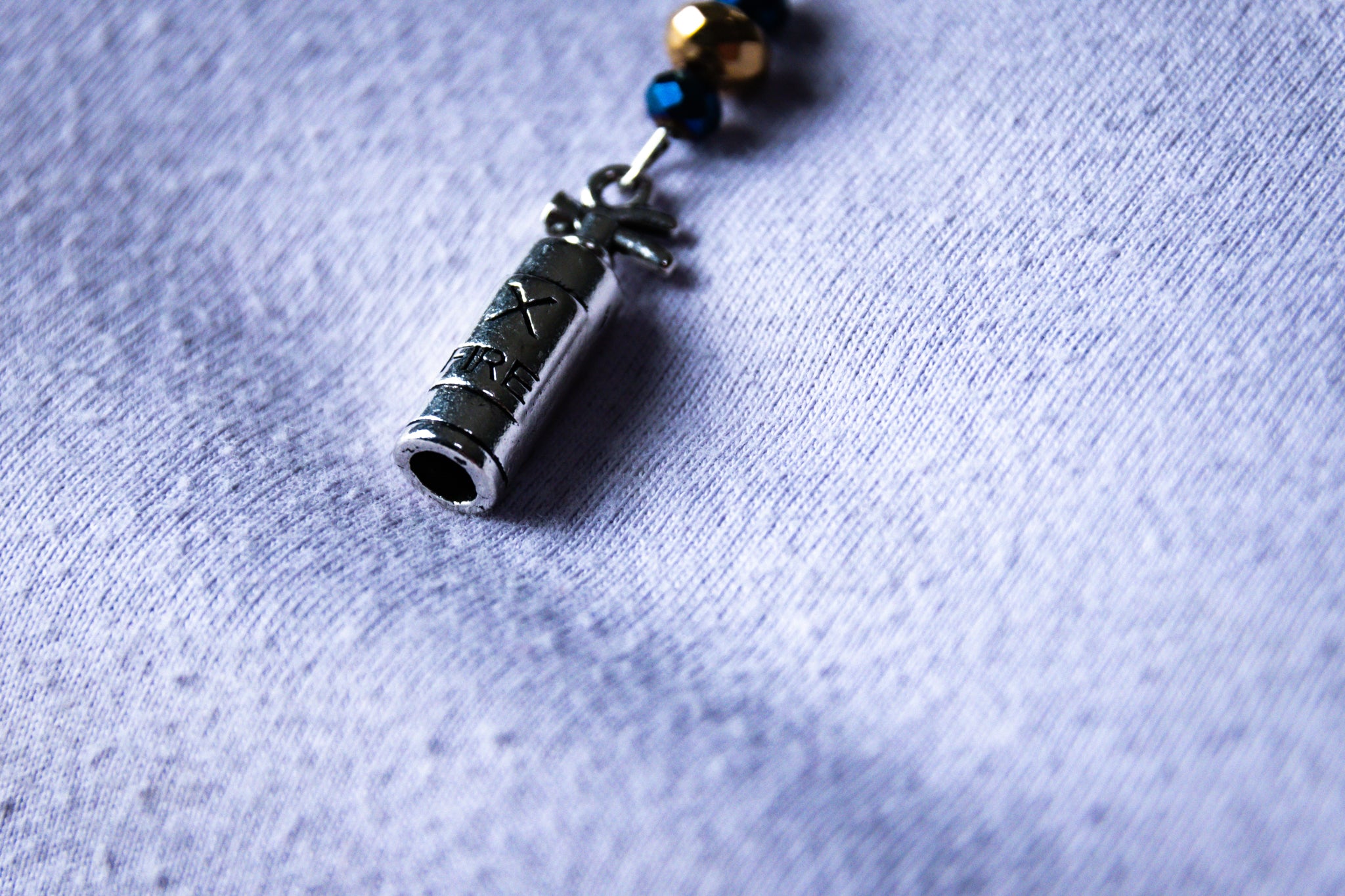Handmade Medium-Length Firefighter Fire Extinguisher Necklace