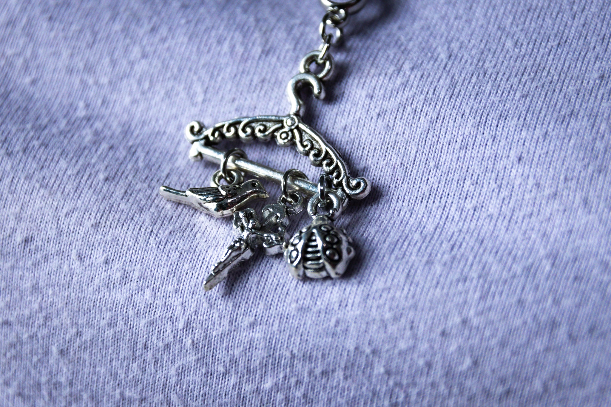 Handmade Medium-Length Firefighter Bird Pendant Necklace