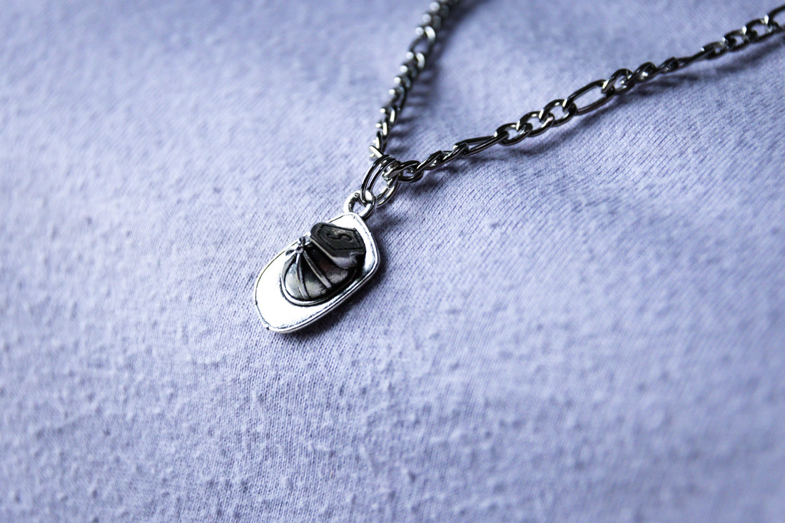Handmade Medium-Length Firefighter Fire Helmet Necklace