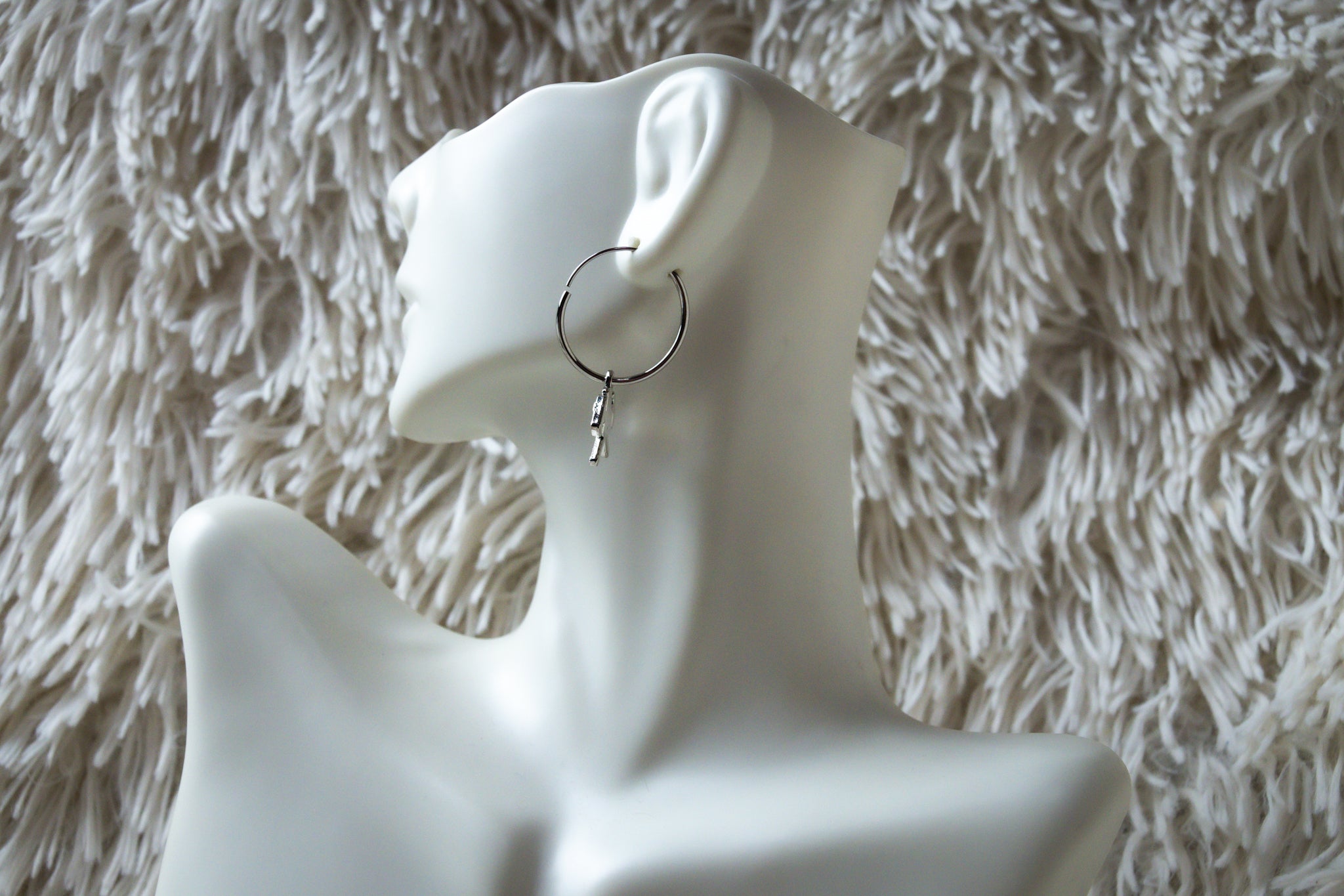 Handmade Firefighter Axe Hoop Earrings