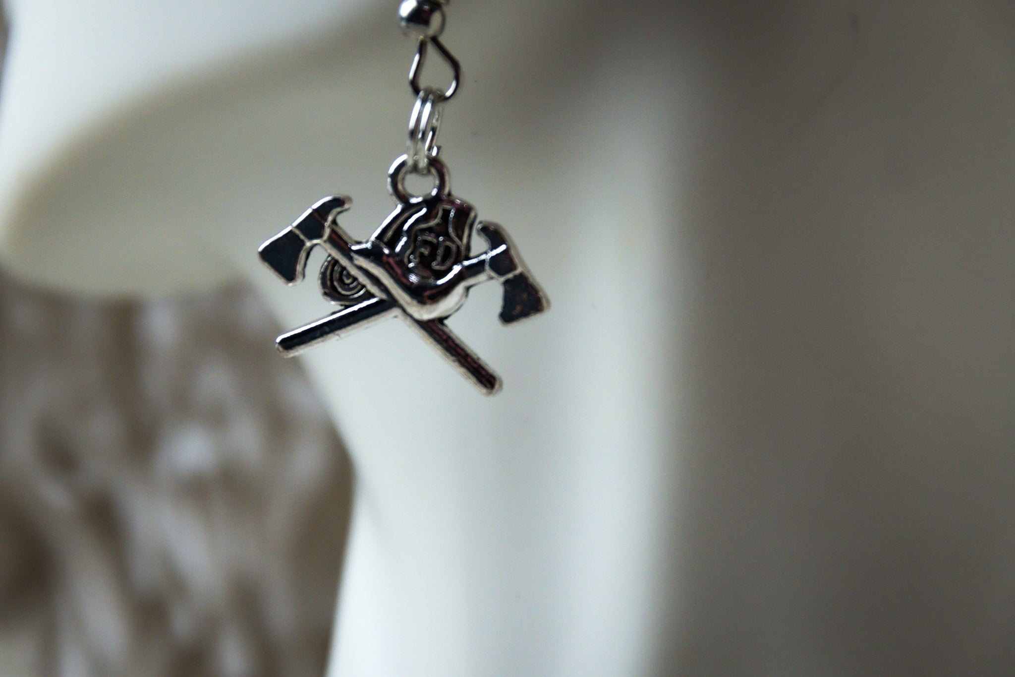 Handmade Firefighter Axe Earrings