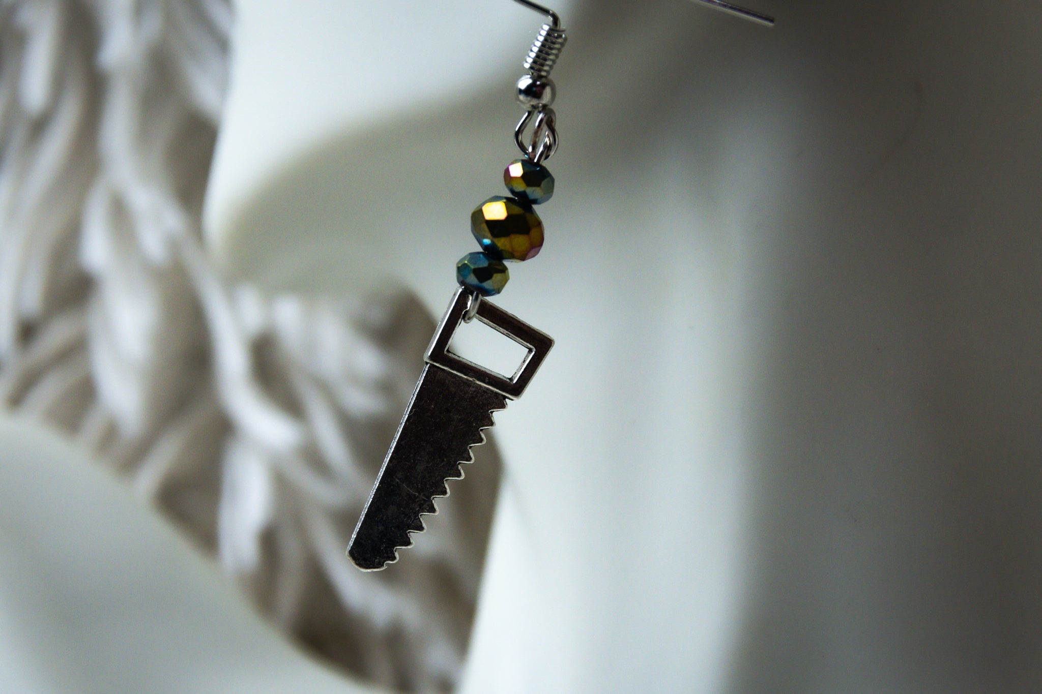Handmade Firefighter Saw Earrings
