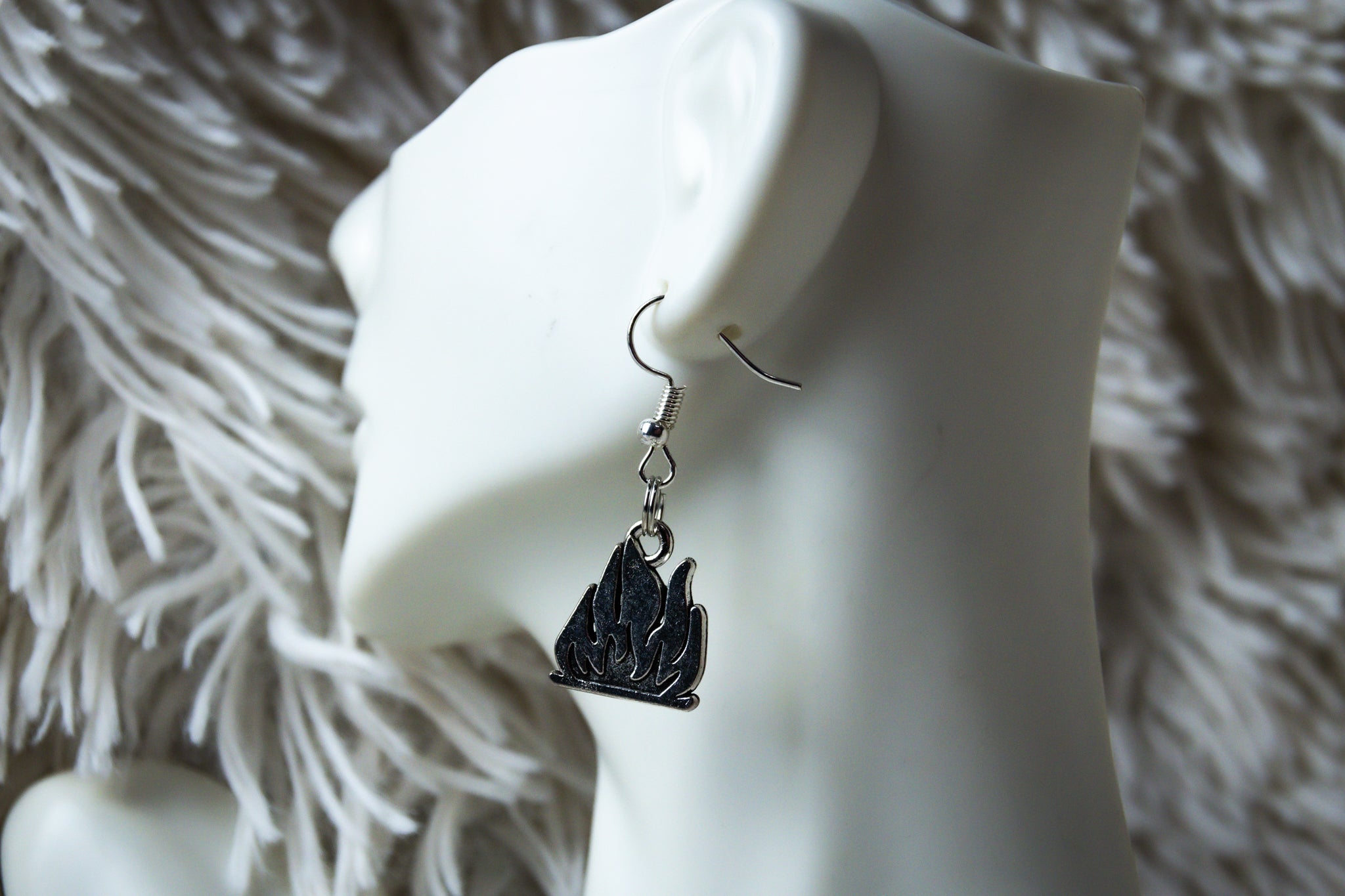 Handmade Small Firefighter Flame Earrings