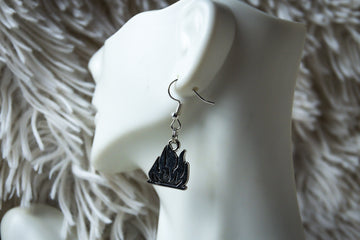 Handmade Small Firefighter Flame Earrings