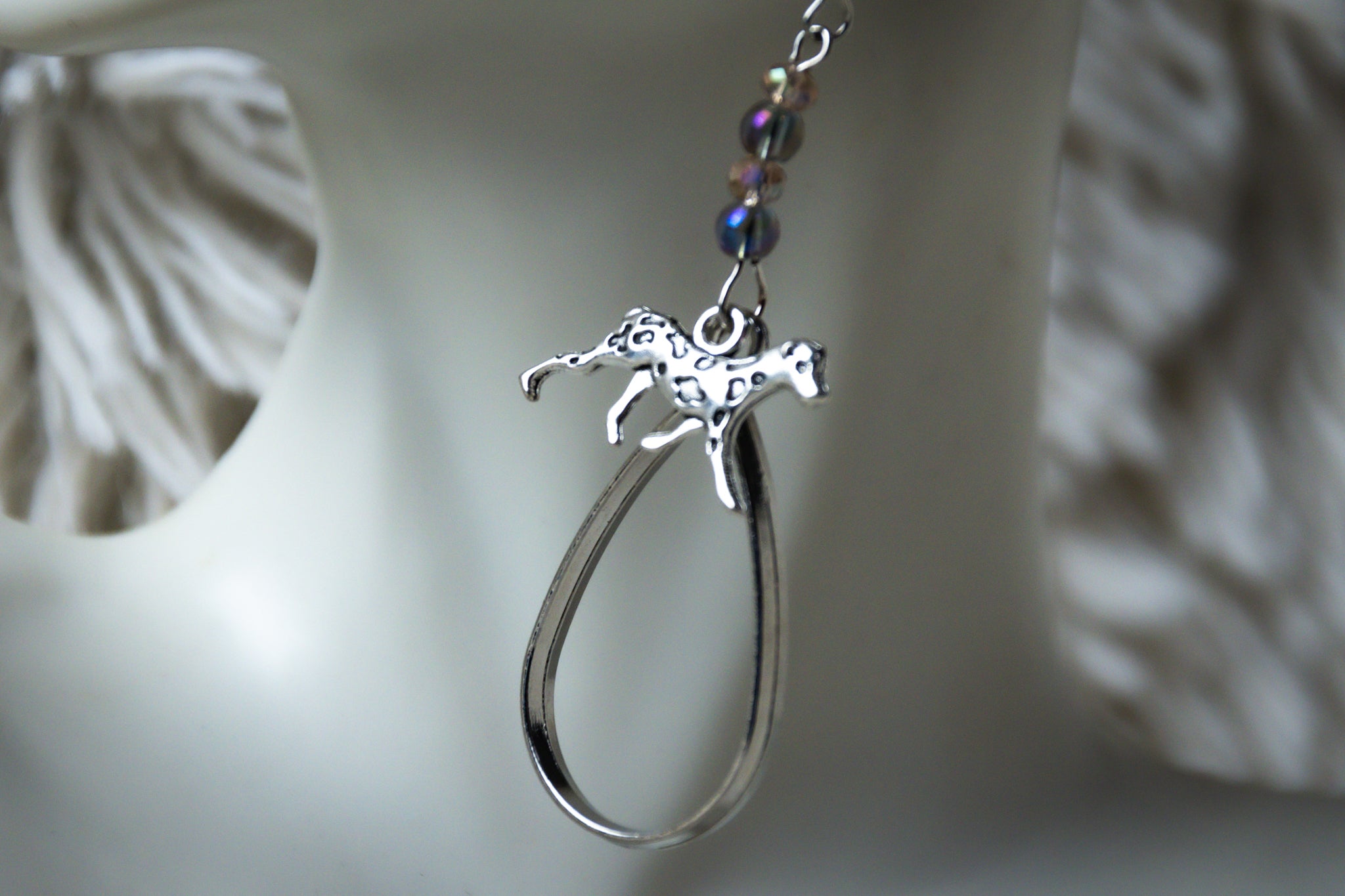 Handmade Firefighter Dog Hoop Earrings