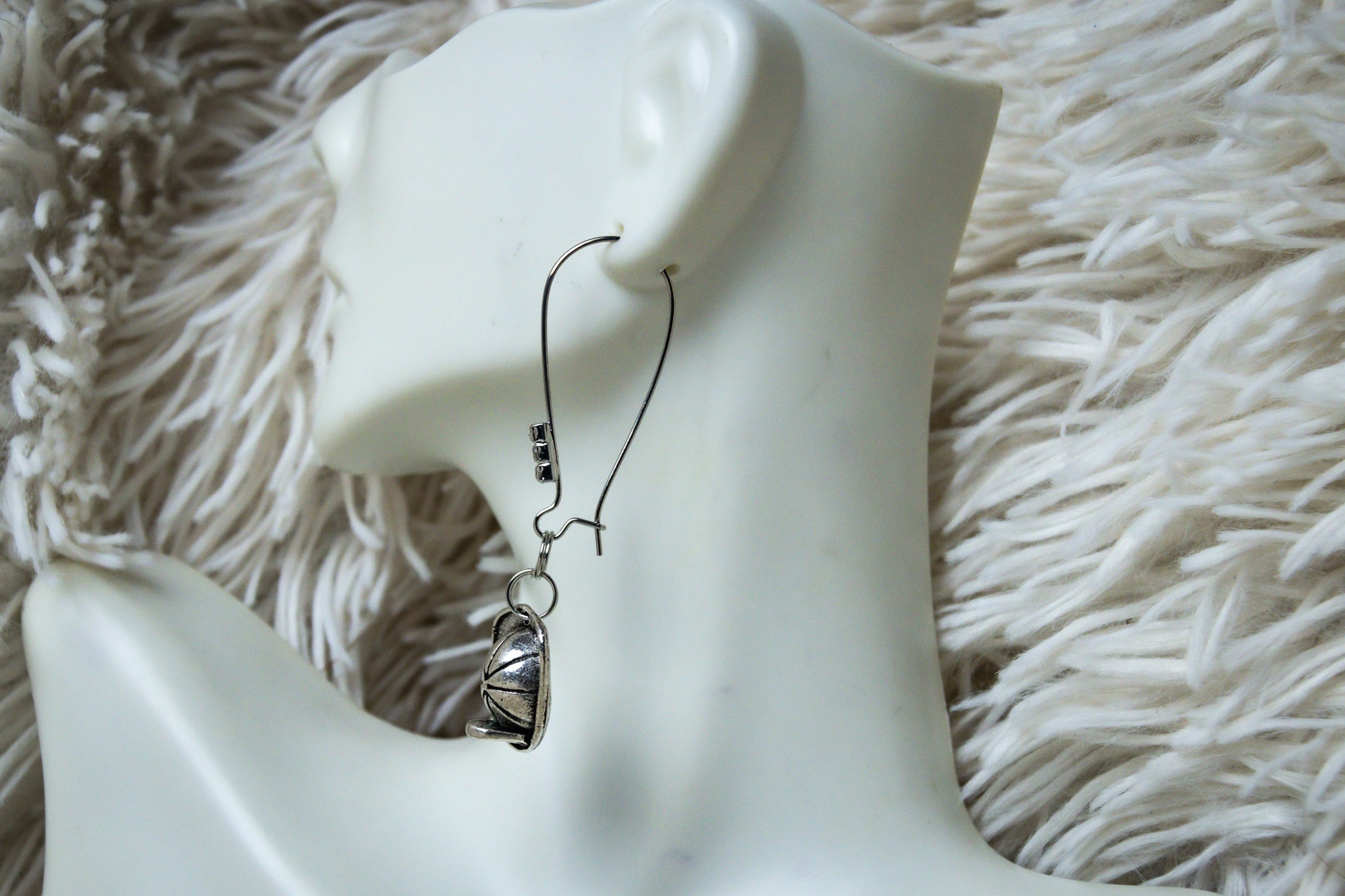 Handmade Firefighter Helmet Hoop Earrings