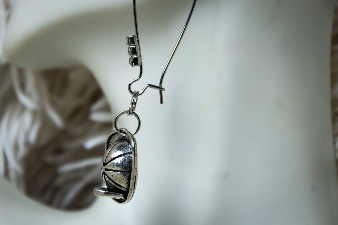 Handmade Firefighter Helmet Hoop Earrings