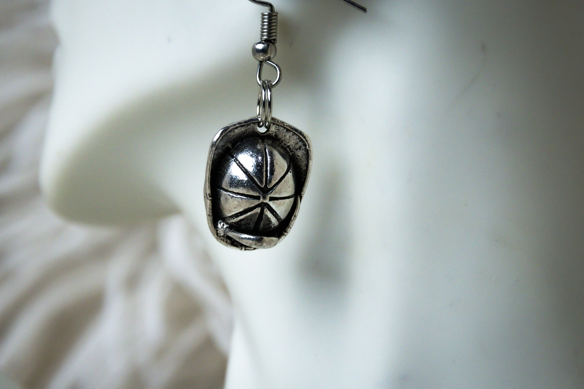 Handmade Small Firefighter Helmet Earrings