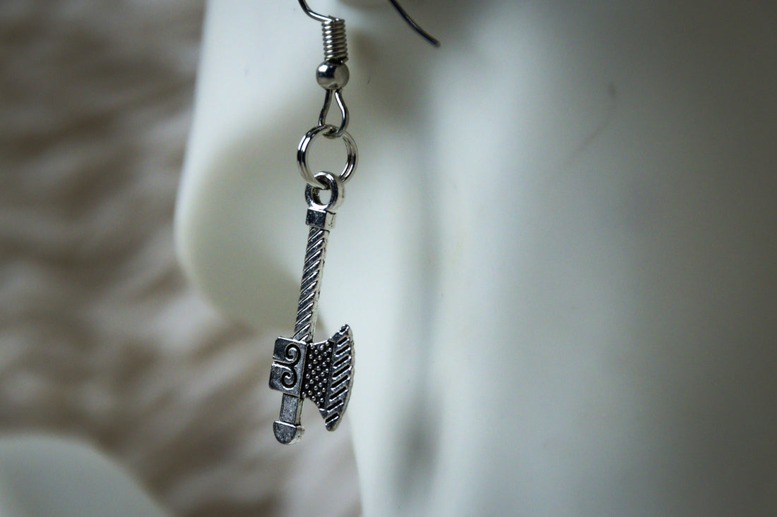 Handmade Firefighter Axe Earrings