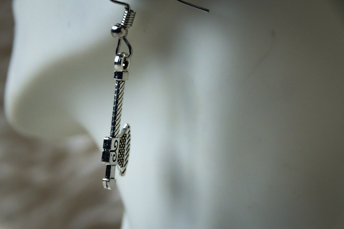Handmade Small Firefighter Axe Earrings