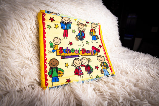 Handmade Fabric "School Days" Book