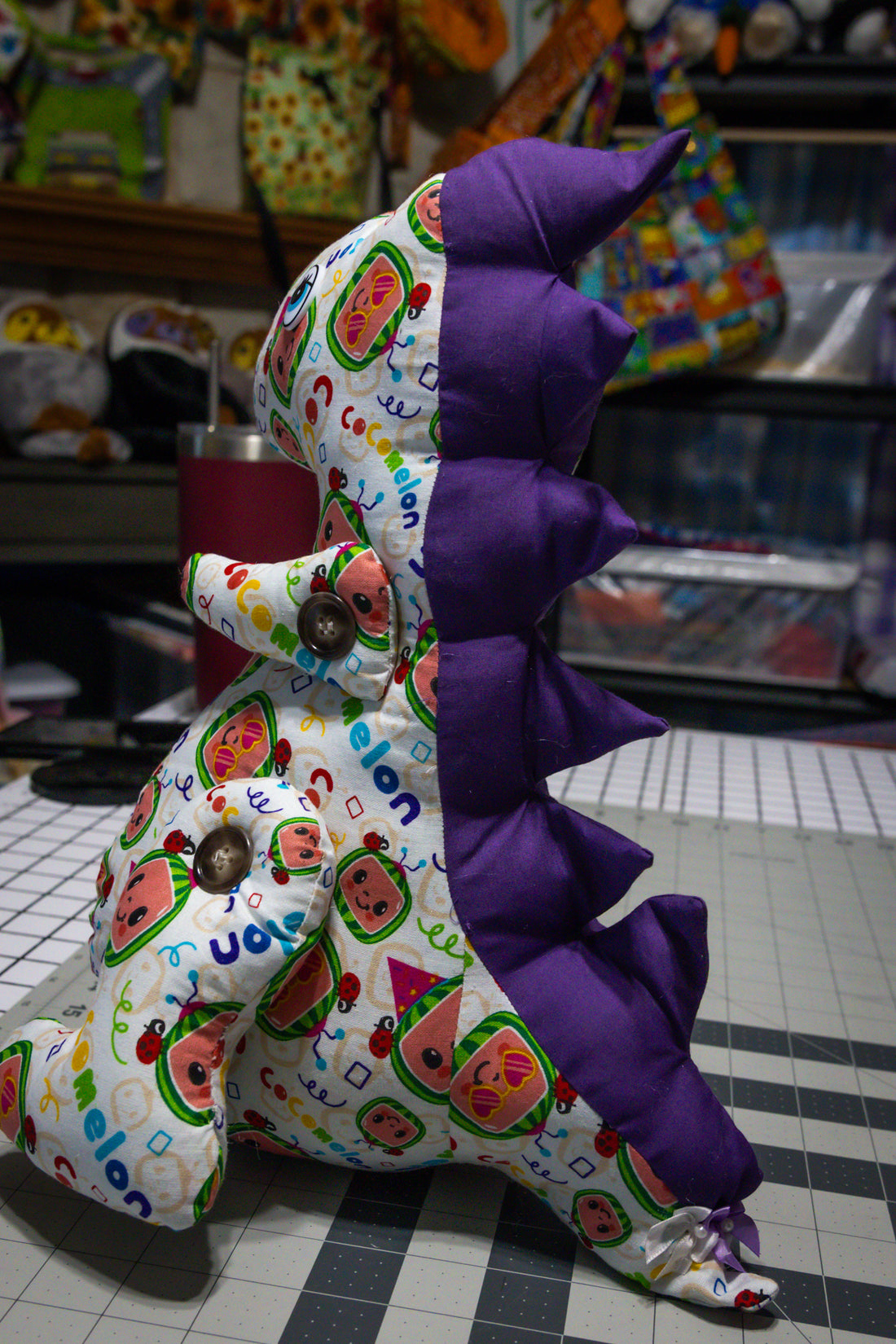 Handcrafted Light Purple Spiked Dragon Plush with Vibrant Violet Accents