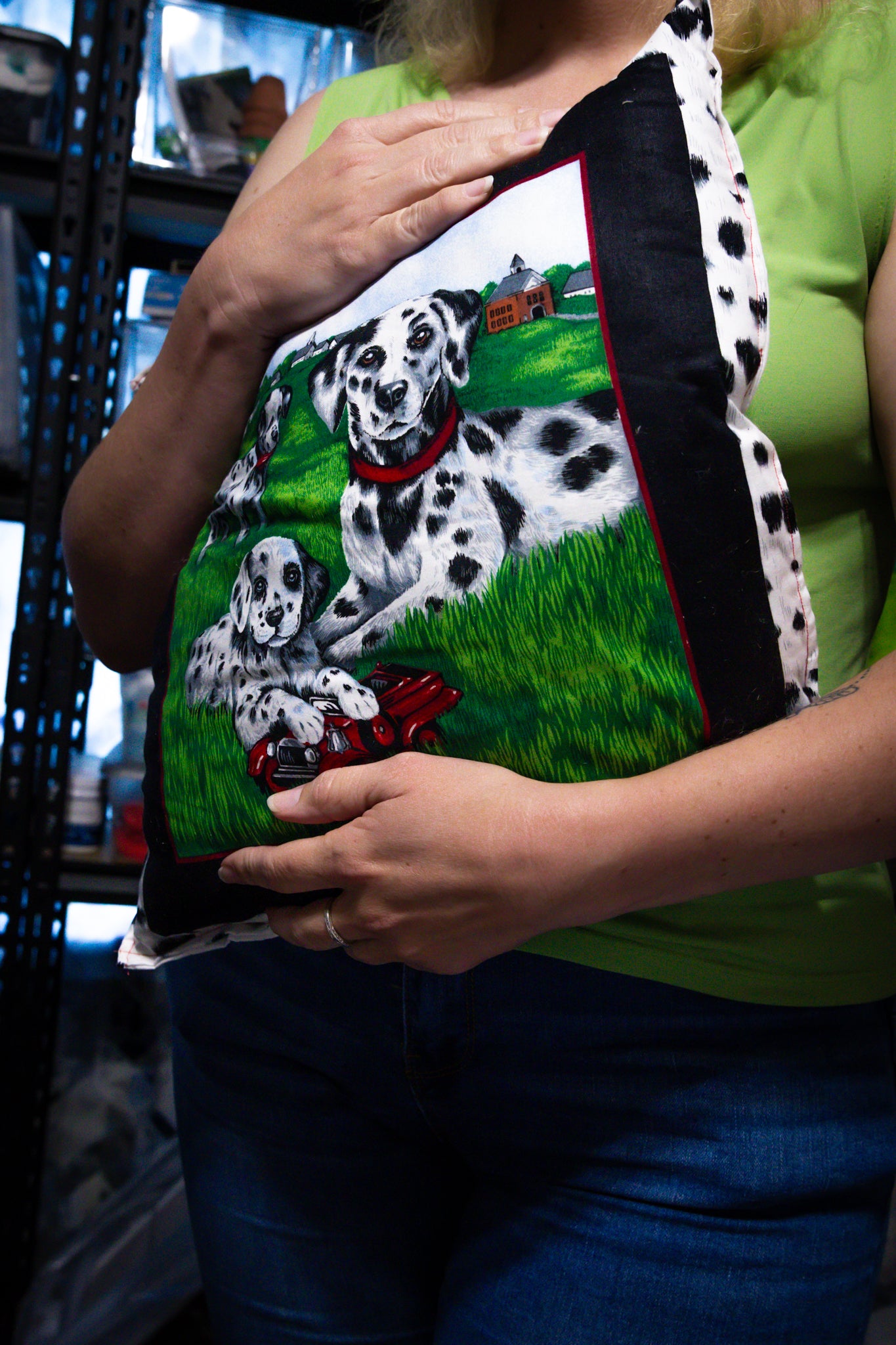 Handmade Dalmation Dog Design Pillow