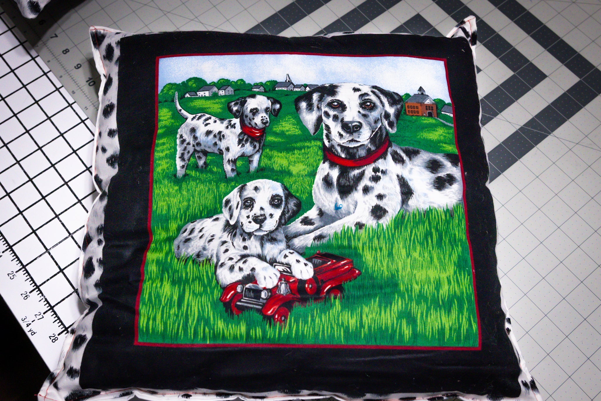 Handmade Dalmation Dog Design Pillow