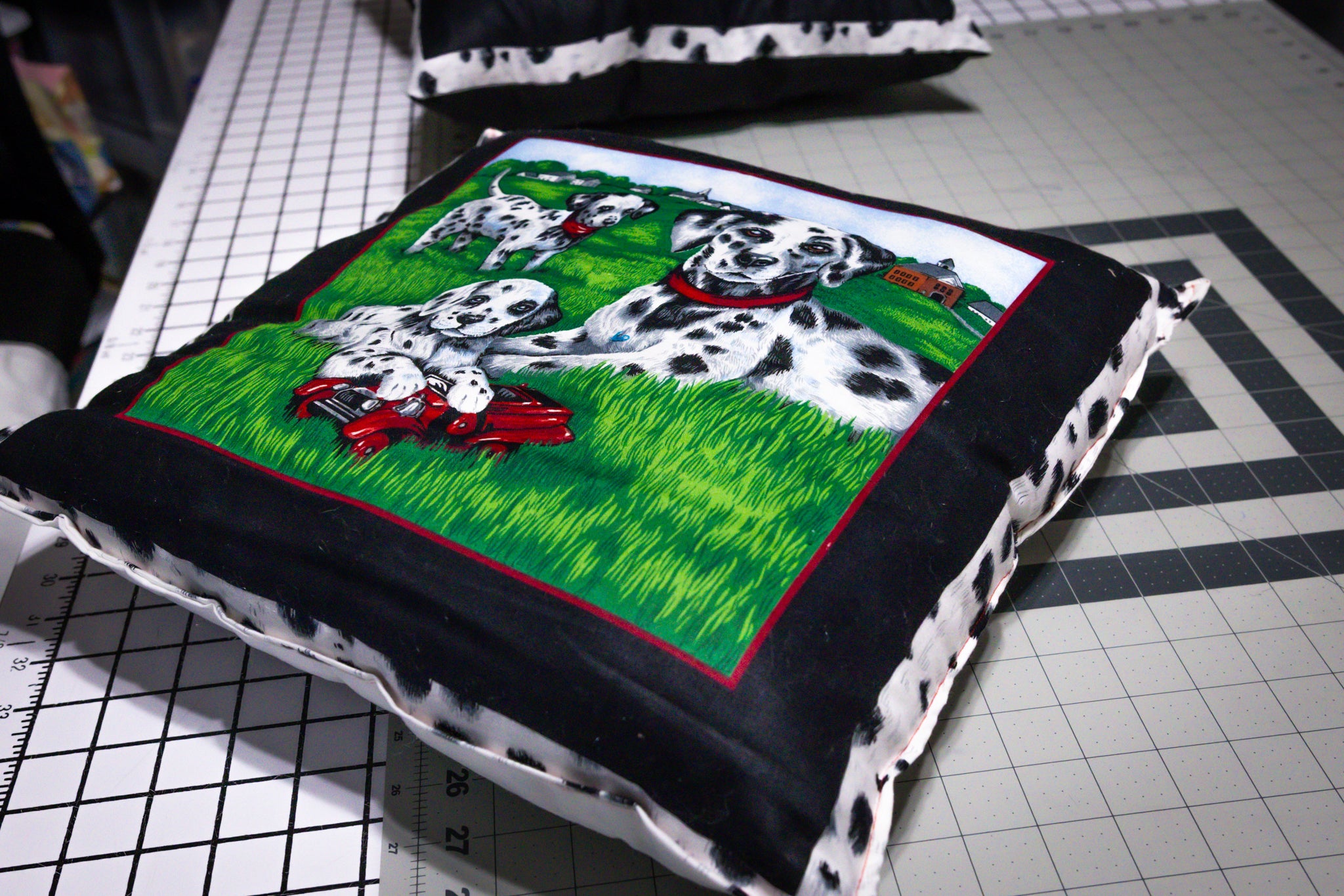 Handmade Dalmation Dog Design Pillow