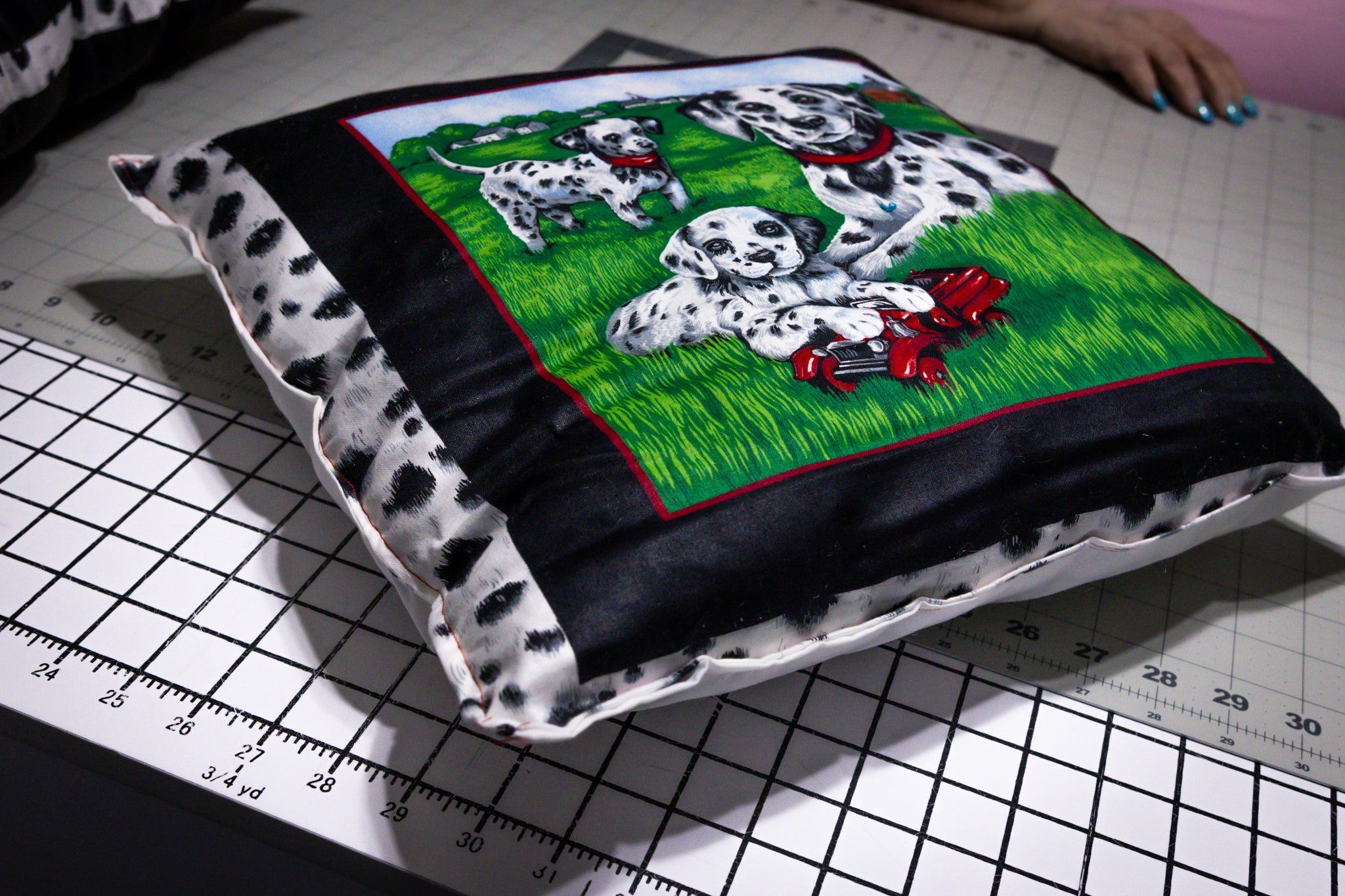 Handmade Dalmation Dog Design Pillow