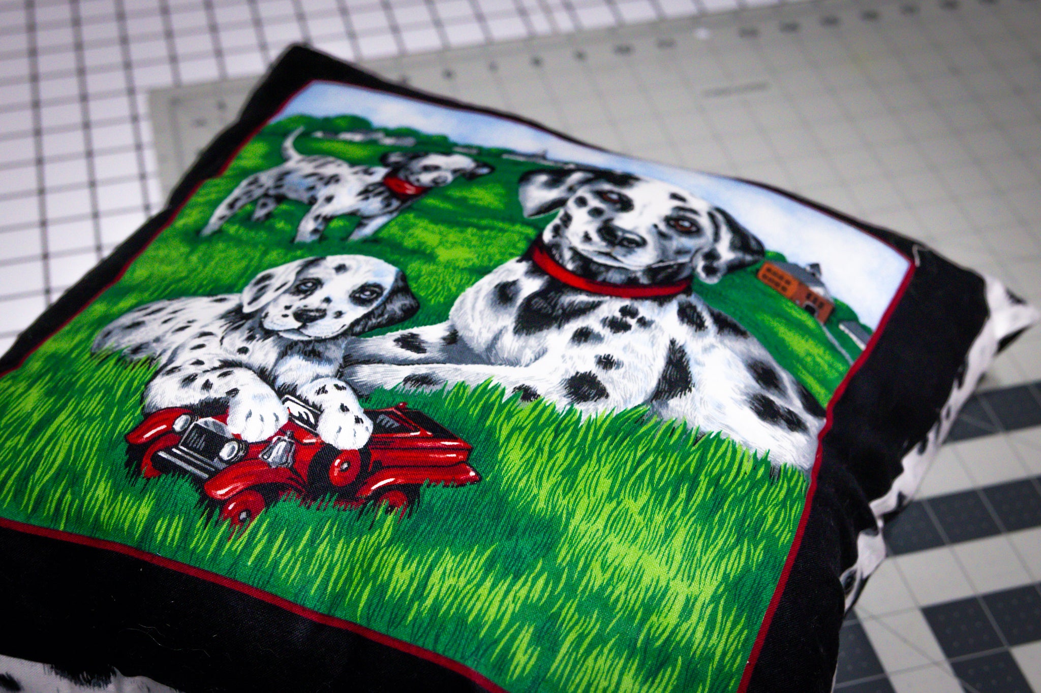 Handmade Dalmation Dog Design Pillow