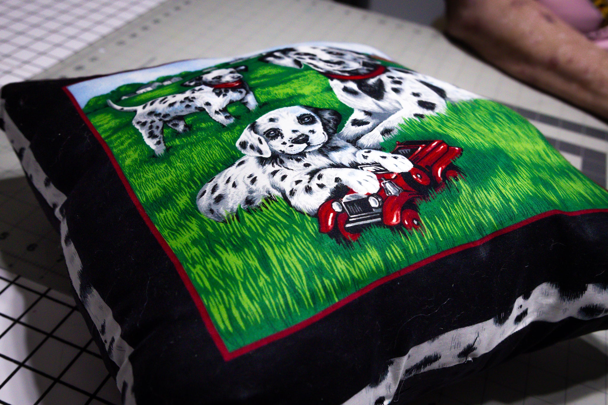 Handmade Dalmation Dog Design Pillow
